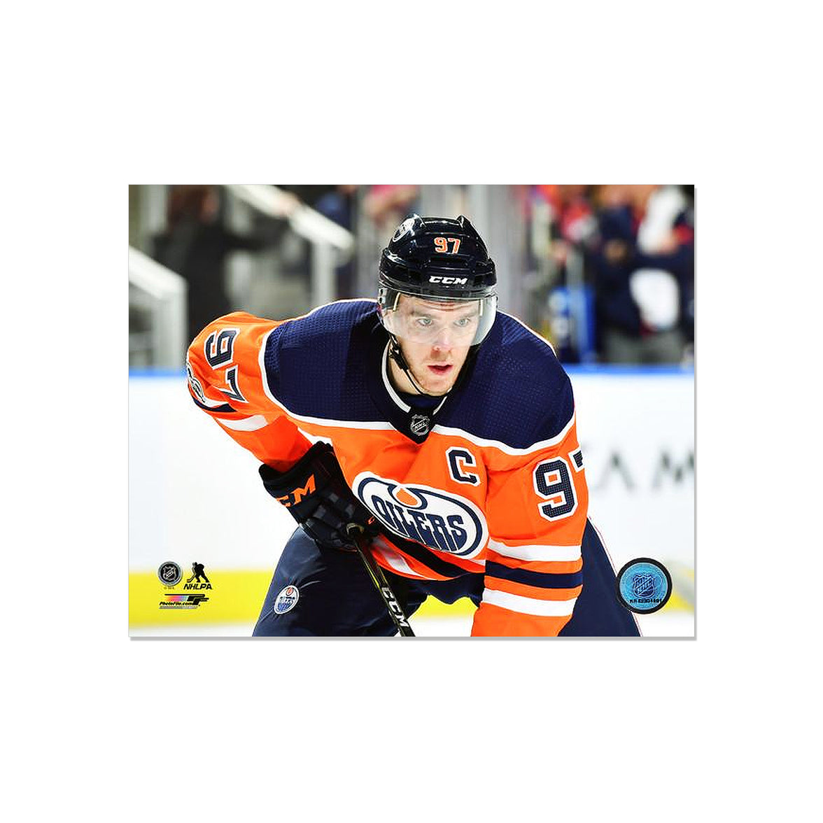 Connor McDavid Edmonton Oilers Engraved Framed Photo - Captain Closeup - Heritage Hockey™