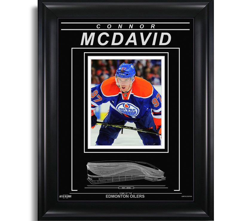 Connor McDavid Edmonton Oilers Engraved Framed Photo - Closeup - Heritage Hockey™