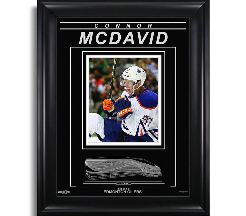 Connor McDavid Edmonton Oilers Engraved Framed Photo - First Goal - Heritage Hockey™