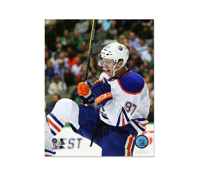 Connor McDavid Edmonton Oilers Engraved Framed Photo - First Goal - Heritage Hockey™