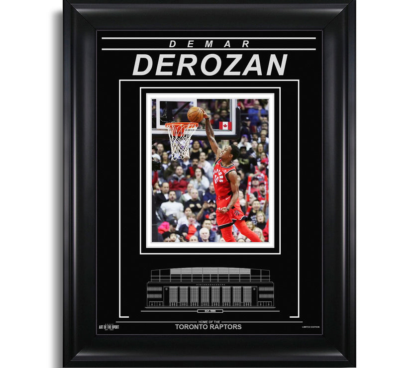 DeMar DeRozan Toronto Raptors Engraved Framed Photo - Action Dunk - Heritage Hockey™