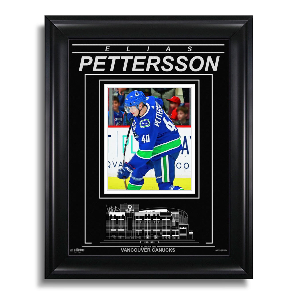 Elias Pettersson Vancouver Canucks Engraved Framed Photo - Action Flex - Heritage Hockey™