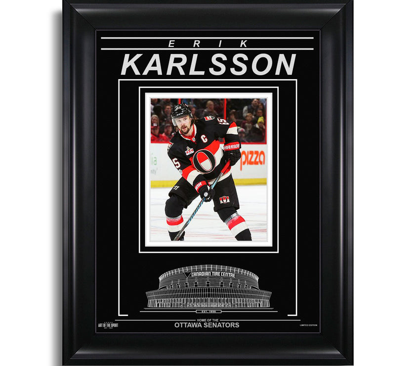 Erik Karlsson Ottawa Senators Engraved Framed Photo - Action Third - Heritage Hockey™