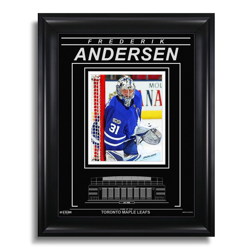 Frederik Andersen Toronto Maple Leafs Engraved Framed Photo - Focus - Heritage Hockey™