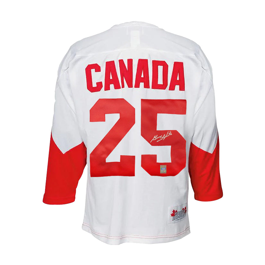 Guy Lapointe Signed Team Canada 1972 Summit Series Away White Jersey