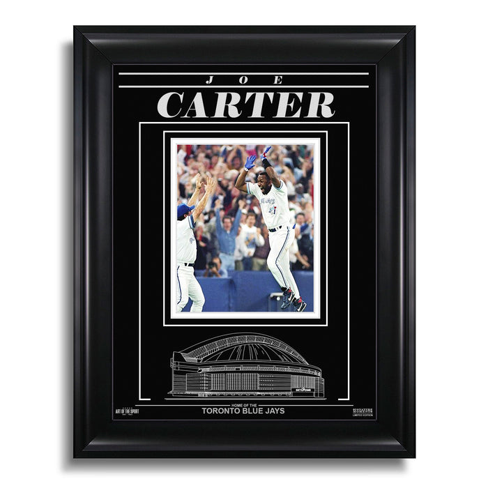 Joe Carter Toronto Blue Jays Engraved Framed Photo - 1993 World Series Home Run - Heritage Hockey™
