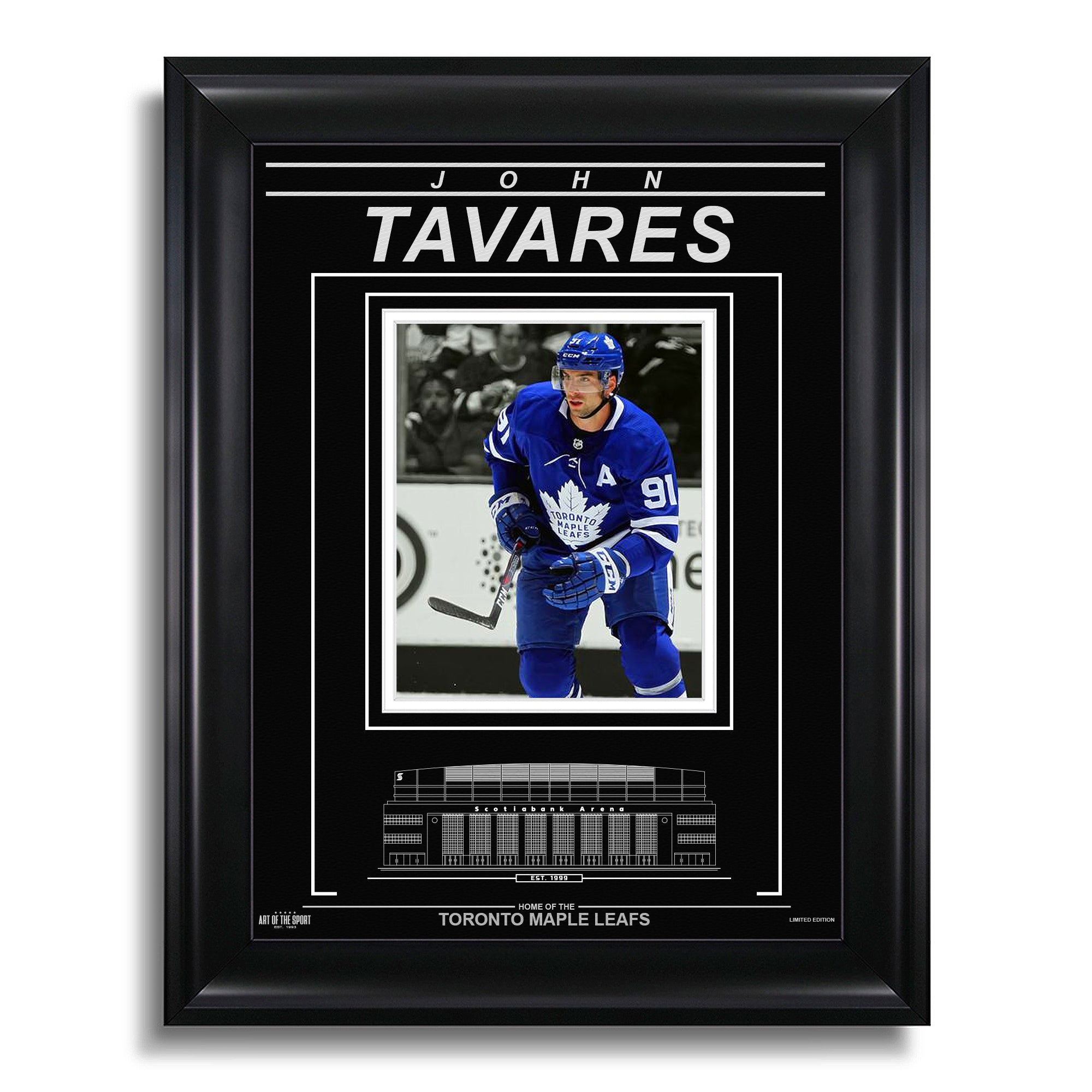 John Tavares Toronto Maple Leafs Engraved Framed Photo - Action Spotlight - Heritage Hockey™