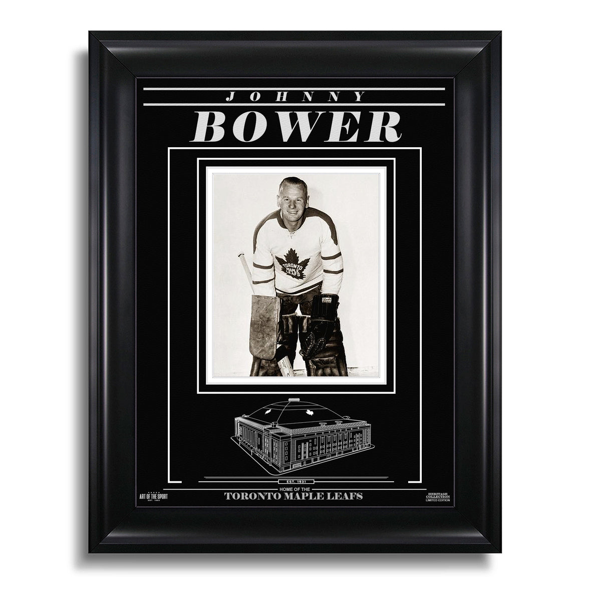 Johnny Bower Toronto Maple Leafs Engraved Framed Photo - Still - Heritage Hockey™