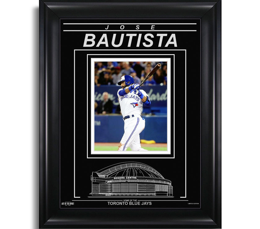 Jose Bautista Toronto Blue Jays Engraved Framed Photo - Action Home - Heritage Hockey™