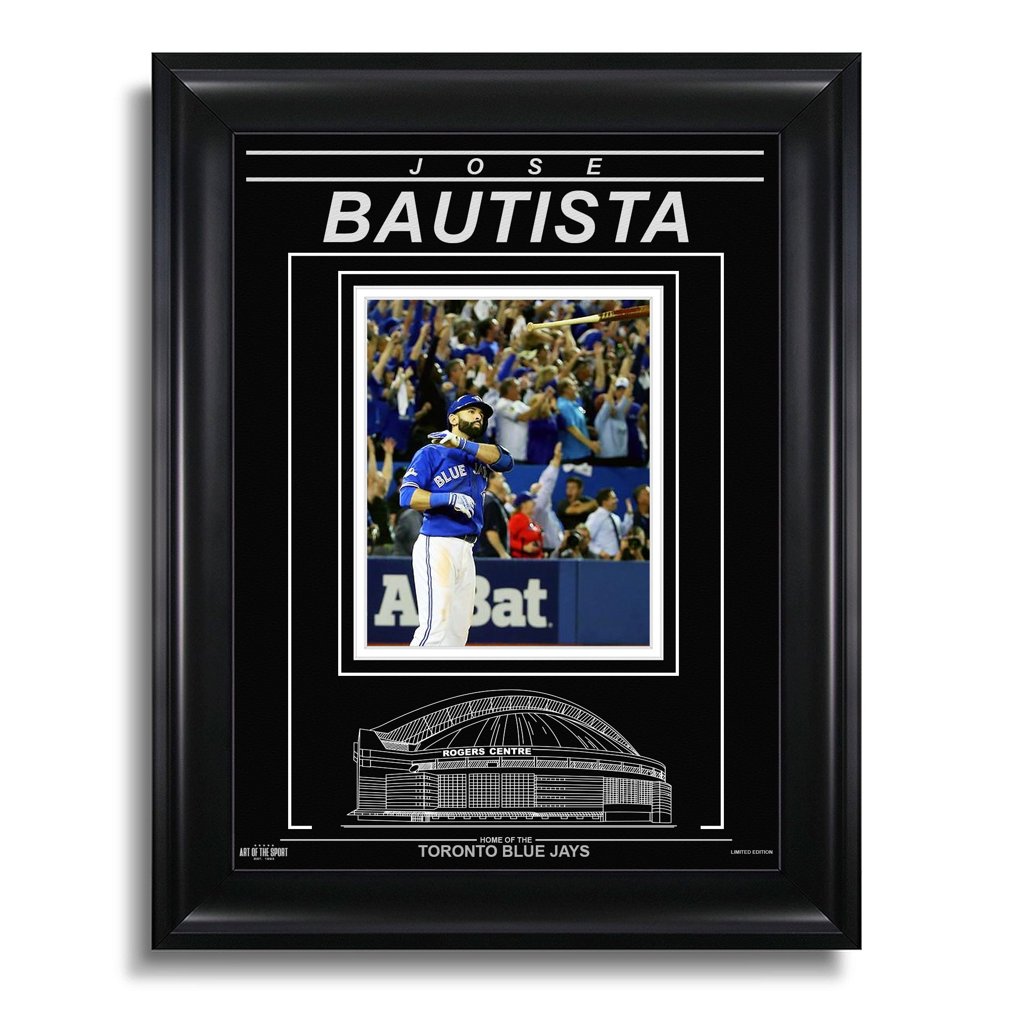 Jose Bautista Toronto Blue Jays Engraved Framed Photo - Bat Flip - Heritage Hockey™