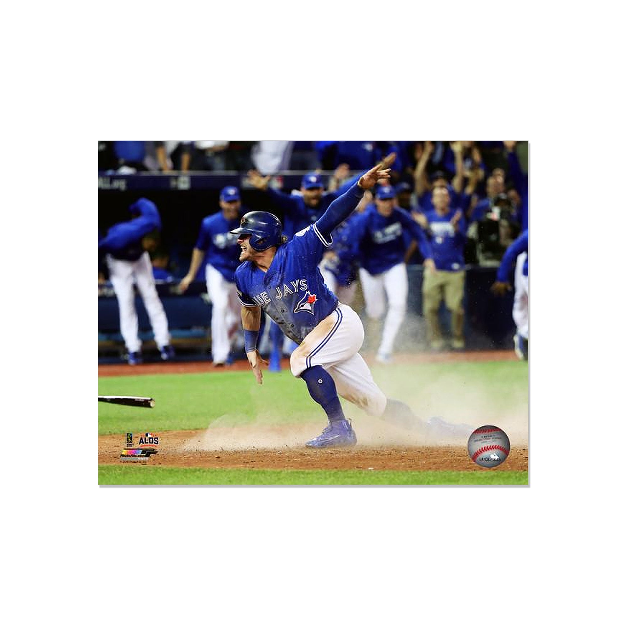 Josh Donaldson Toronto Blue Jays Engraved Framed Photo - 2016 ALDS Slide - Heritage Hockey™