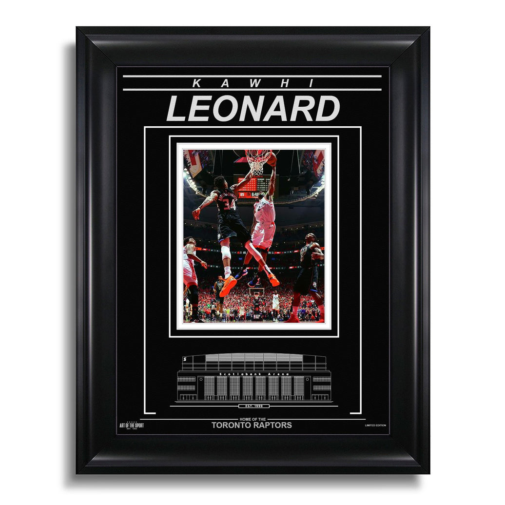 Kawhi Leonard Toronto Raptors Engraved Framed Photo - 2019 Playoff Dunk