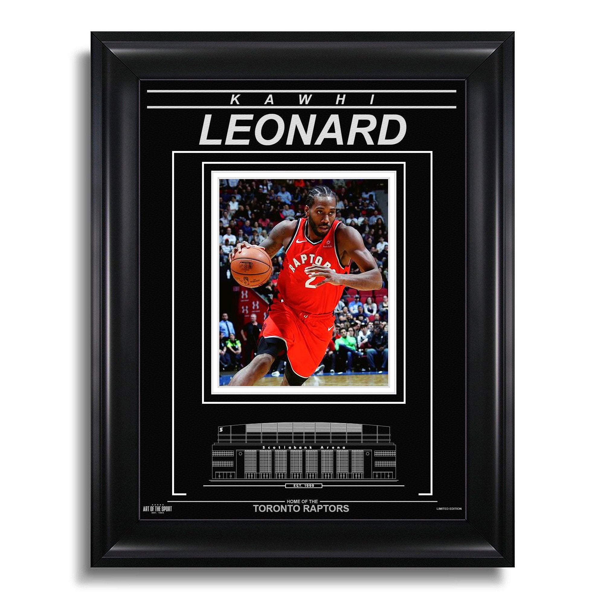Kawhi Leonard Toronto Raptors Engraved Framed Photo - Action