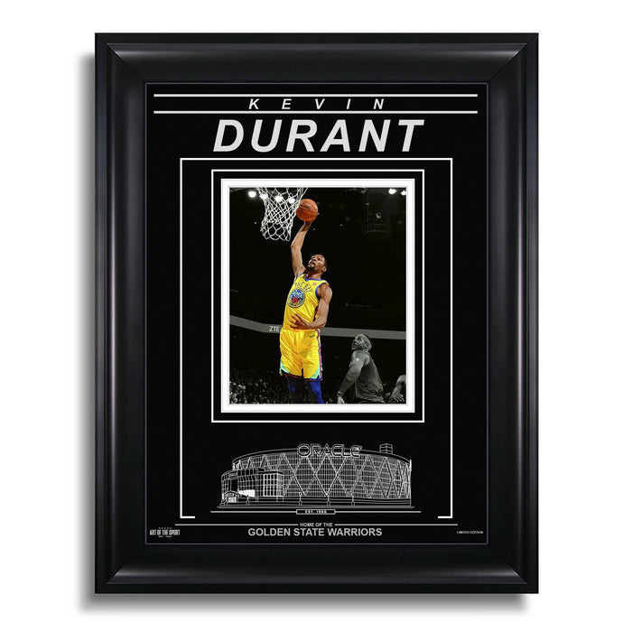 Kevin Durant Golden State Warriors Engraved Framed Photo - Action Spotlight