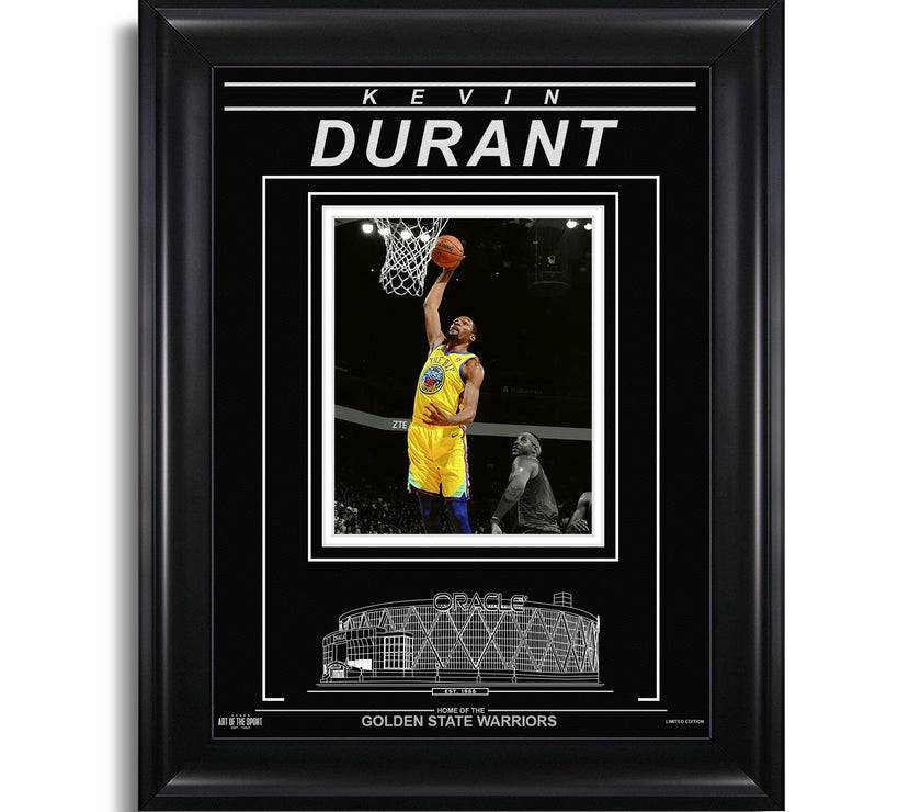 Kevin Durant Golden State Warriors Engraved Framed Photo - Action Spotlight