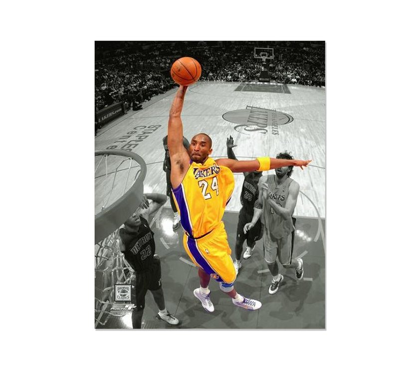 Kobe Bryant Los Angeles Lakers Engraved Framed Photo - Action Spotlight Dunk