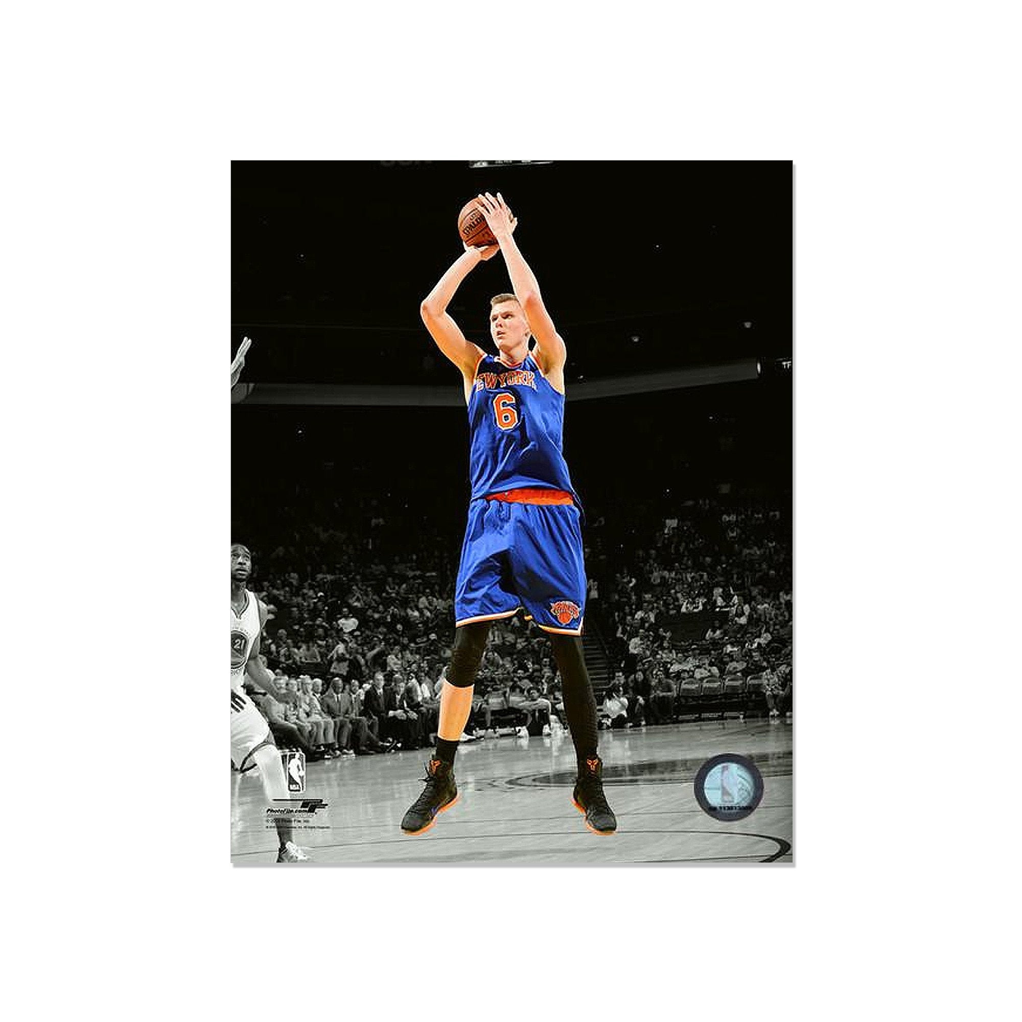 Kristaps Porzingis New York Knicks Engraved Framed Photo - Action Spotlight