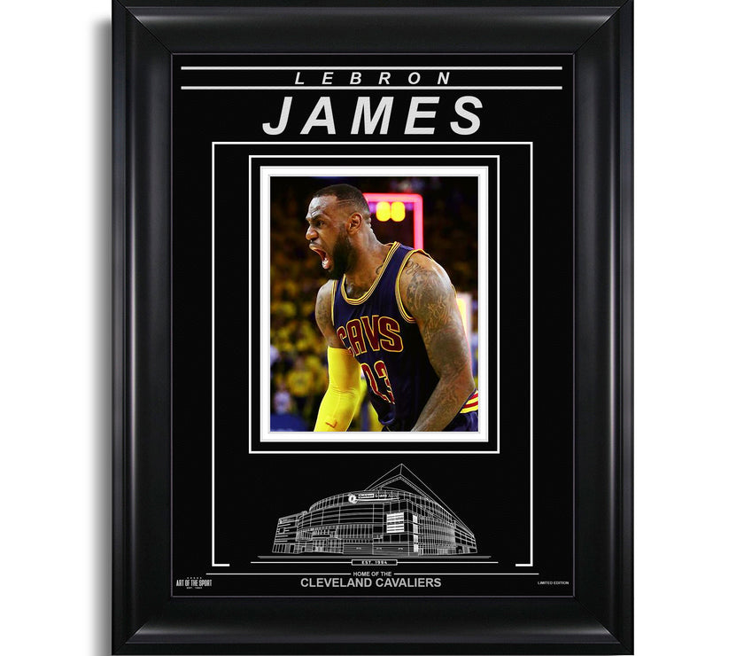 LeBron James Cleveland Cavaliers Engraved Framed Photo - Closeup - Heritage Hockey™