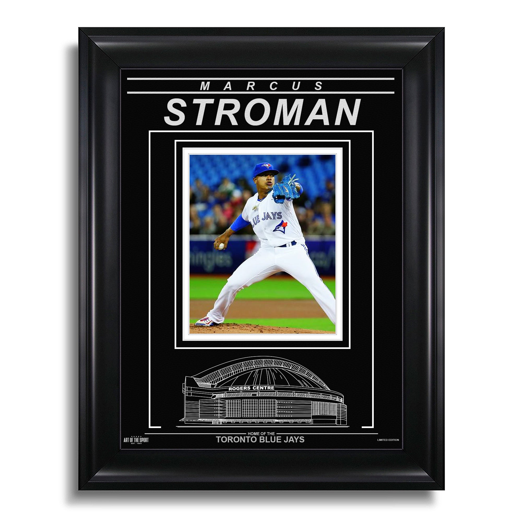 Marcus Stroman Toronto Blue Jays Engraved Framed Photo - Action Pitch Horizontal - Heritage Hockey™