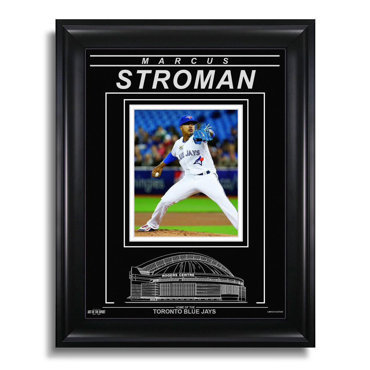 Marcus Stroman Toronto Blue Jays Engraved Framed Photo - Action Pitch Horizontal - Heritage Hockey™