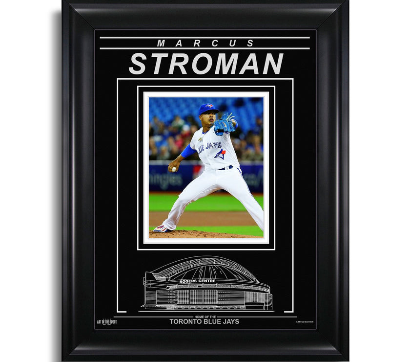 Marcus Stroman Toronto Blue Jays Engraved Framed Photo - Action Pitch Horizontal - Heritage Hockey™