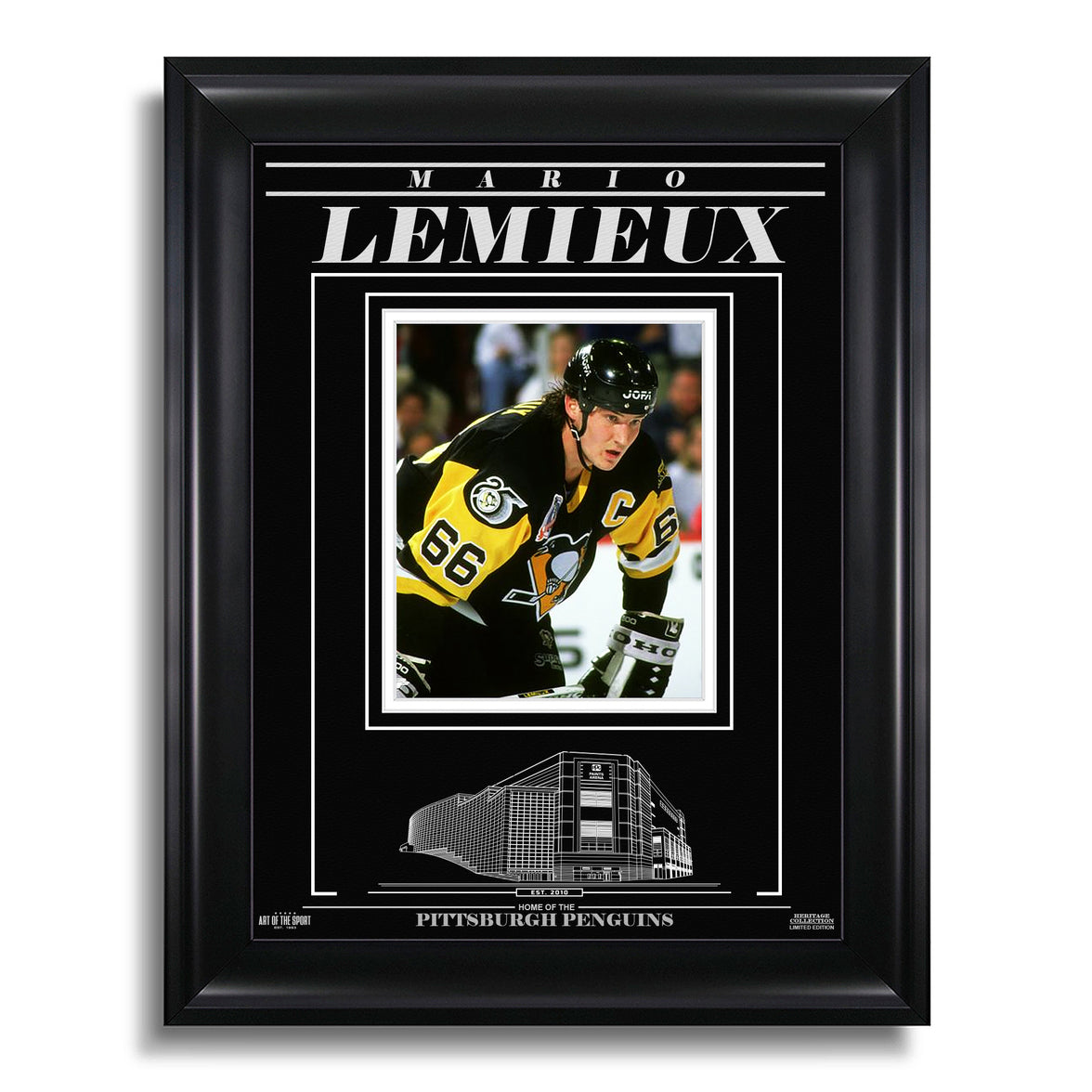 Mario Lemieux Pittsburgh Penguins Engraved Framed Photo - Closeup - Heritage Hockey™