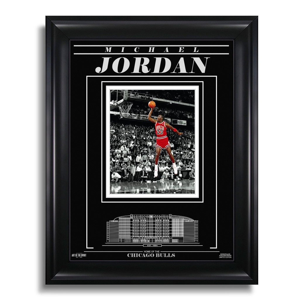 Michael Jordan Chicago Bulls Engraved Framed Photo - Dunk Spotlight