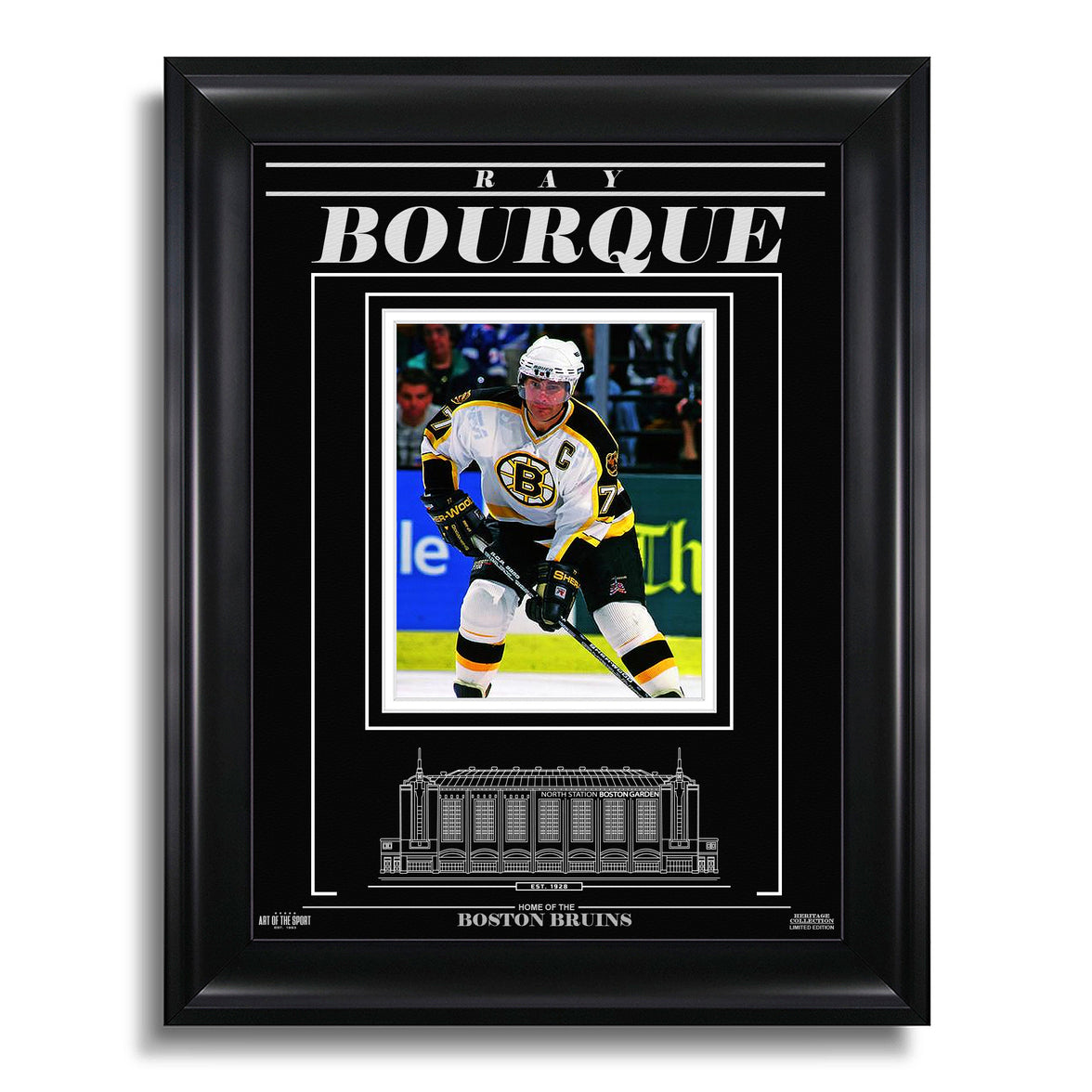 Ray Bourque Boston Bruins Engraved Framed Photo - Focus - Heritage Hockey™