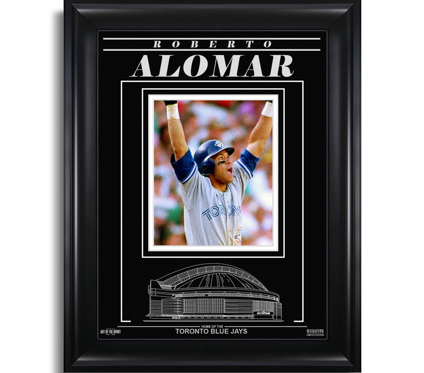 Roberto Alomar Toronto Blue Jays Engraved Framed Photo - 1992 ALCS Home Run - Heritage Hockey™