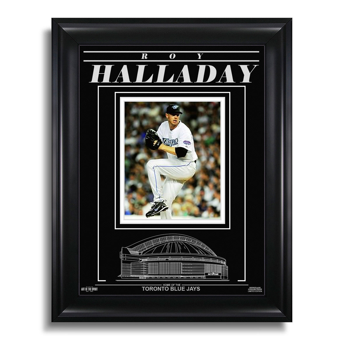 Roy Halladay Toronto Blue Jays Engraved Framed Photo - Action Pitch - Heritage Hockey™