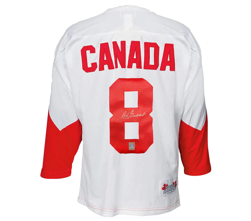 Rod Gilbert Signed Team Canada 1972 Summit Series Away White Jersey
