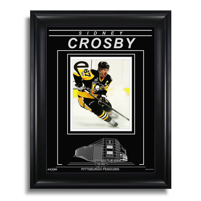 Sidney Crosby Pittsburgh Penguins Engraved Framed Photo - Action Stop - Heritage Hockey™