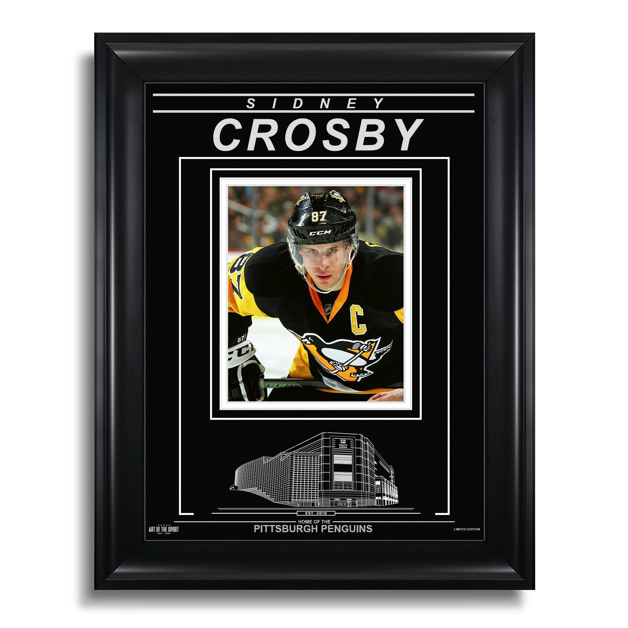 Sidney Crosby Pittsburgh Penguins Engraved Framed Photo - Closeup - Heritage Hockey™