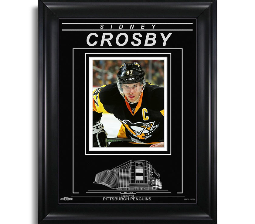 Sidney Crosby Pittsburgh Penguins Engraved Framed Photo - Closeup - Heritage Hockey™