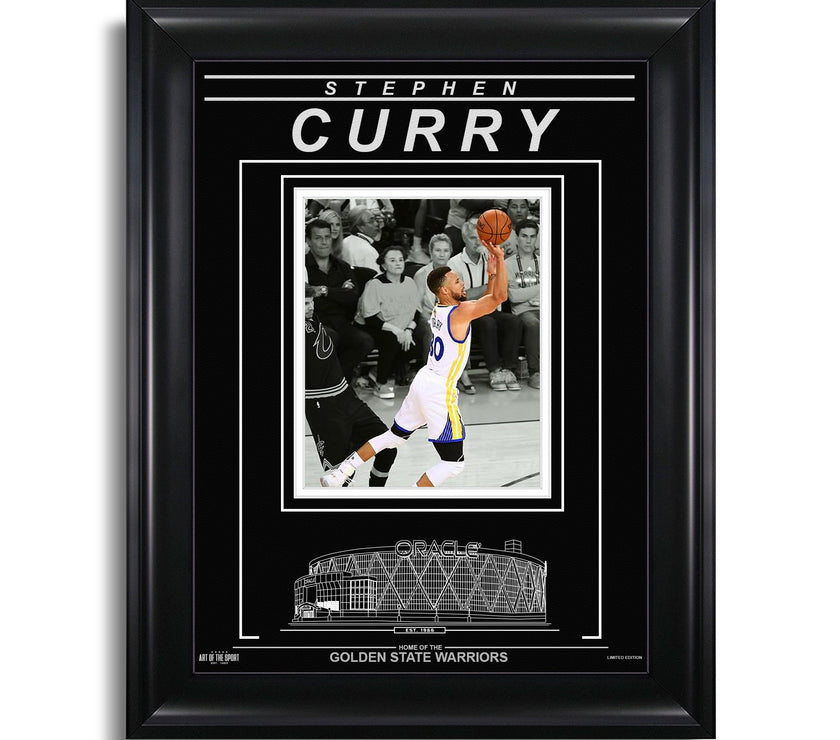 Stephen Curry Golden State Warriors Engraved Framed Photo - Action Spotlight