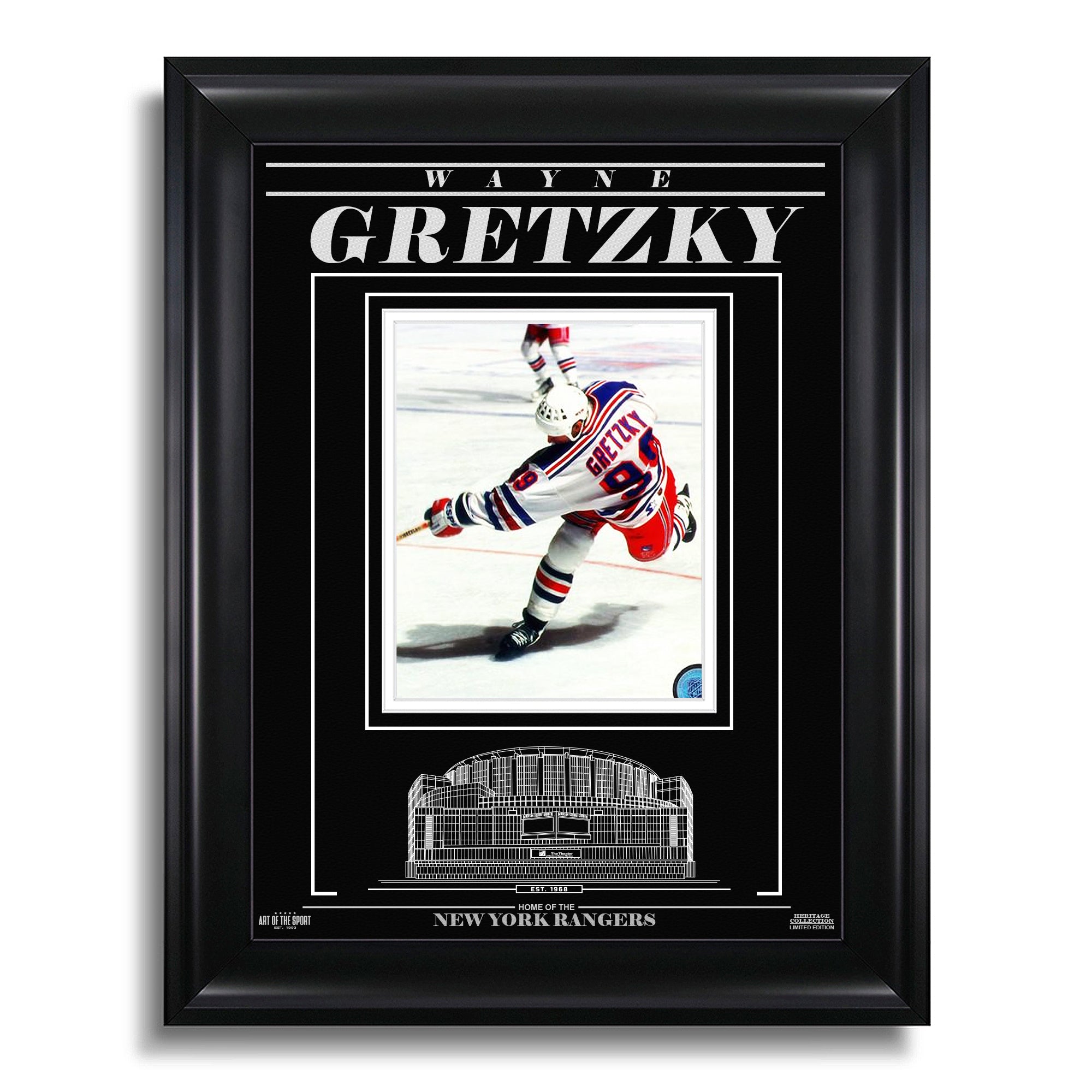 Wayne Gretzky New York Rangers Engraved Framed Photo - Action - Heritage Hockey™