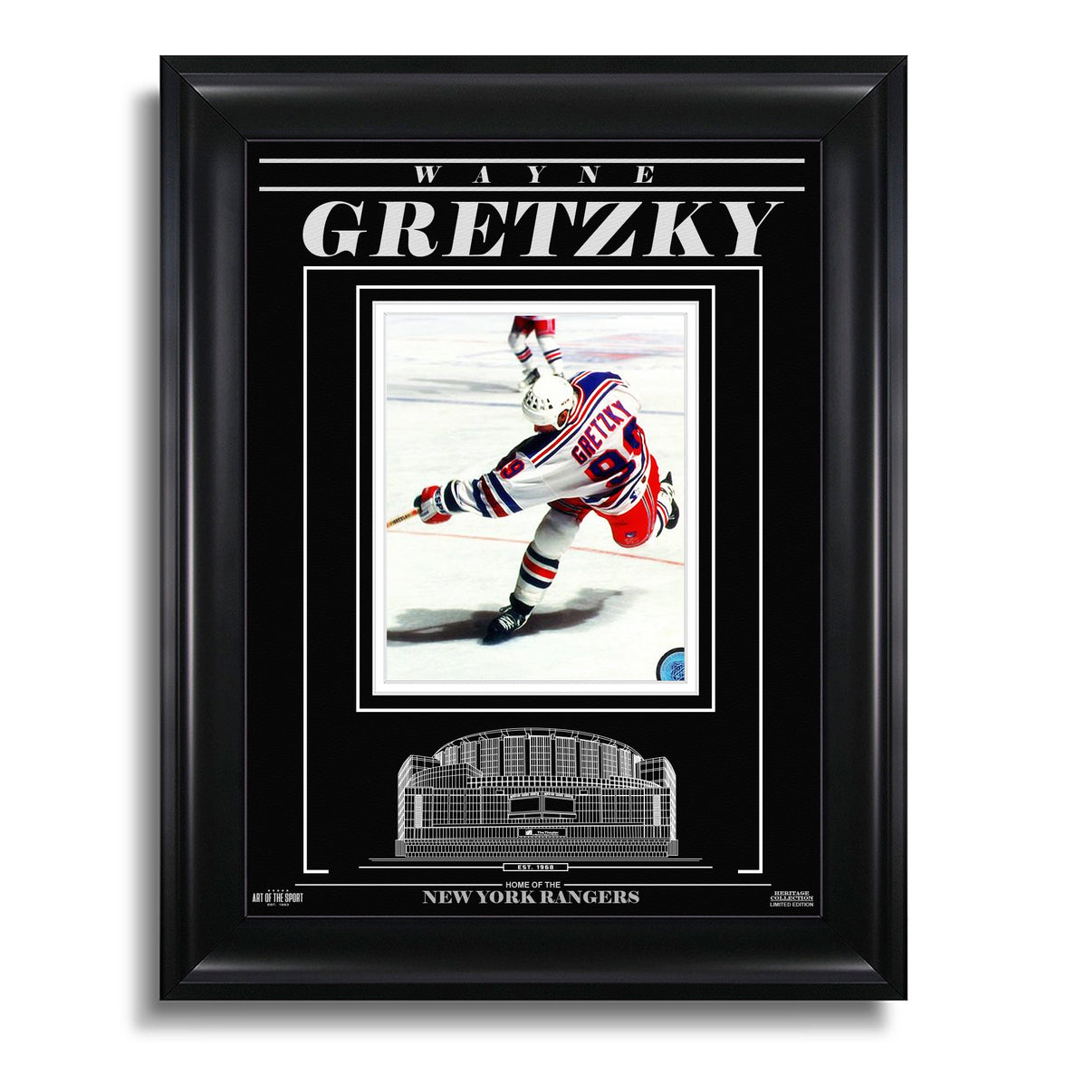 Wayne Gretzky New York Rangers Engraved Framed Photo - Action - Heritage Hockey™