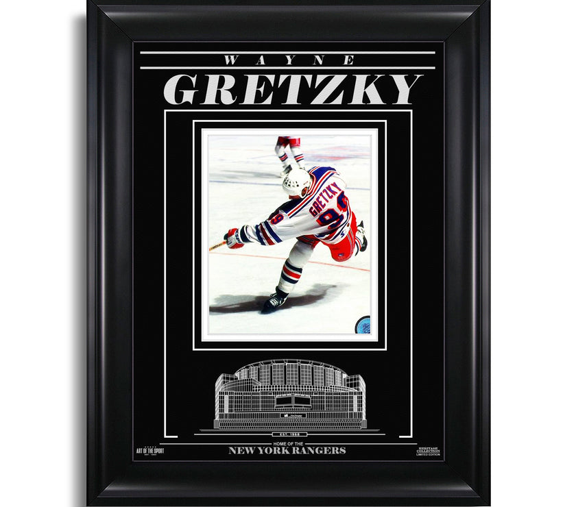 Wayne Gretzky New York Rangers Engraved Framed Photo - Action - Heritage Hockey™