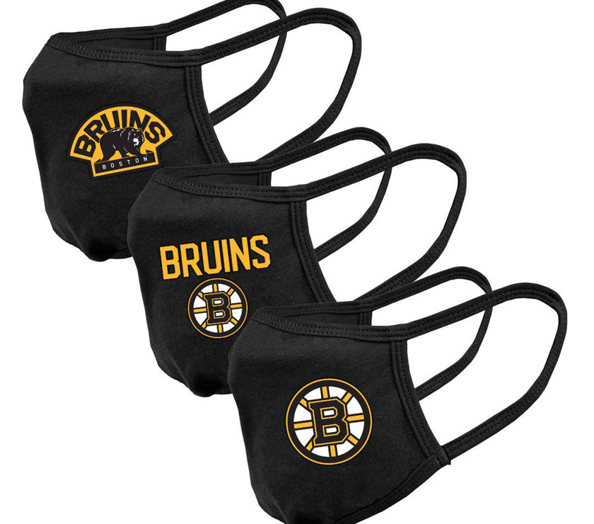 Youth Boston Bruins NHL 3-pack Reusable Team Logo Face Masks
