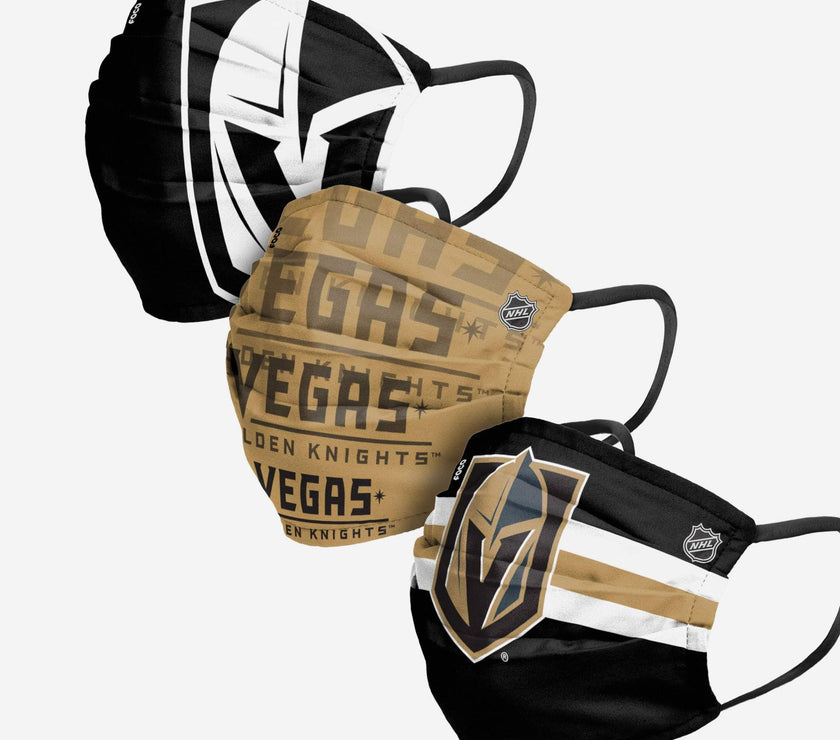 Unisex Vegas Golden Knights NHL 3-pack Reusable Pleated Matchday Face Covers